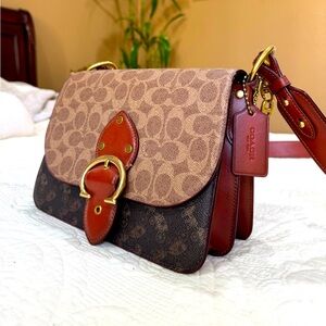 Coach Beat Shoulder Bag In Signature Canvas With Horse And Carriage Print